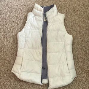 White puffer vest